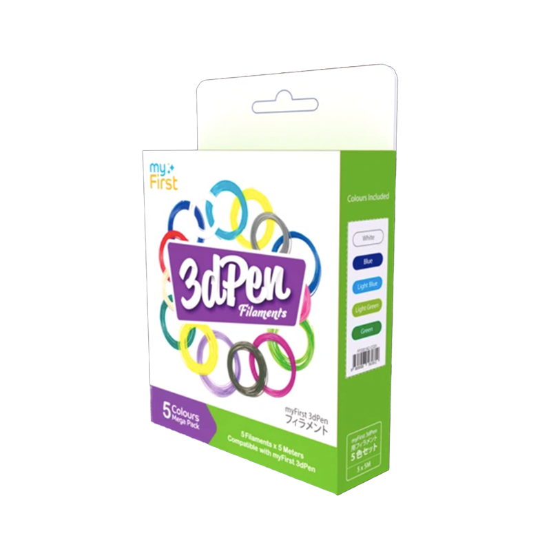 myFirst 3dPen Filaments - 5 Colors Mega Pack 5x5m (Cold/Warm) - Oaxis - The Official Maker of InkCase and the brand owner of myFirst - A brand new collection for kids